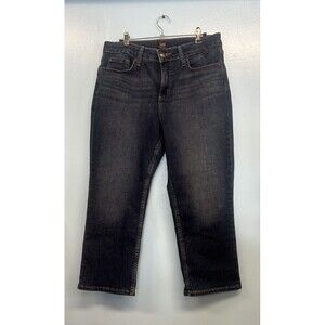 LEE Womens Cropped Dark Wash Blue Denim Jeans Size 10